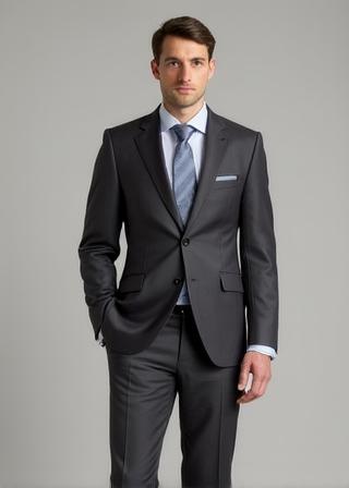 Completo business sartoriale grigio charcoal